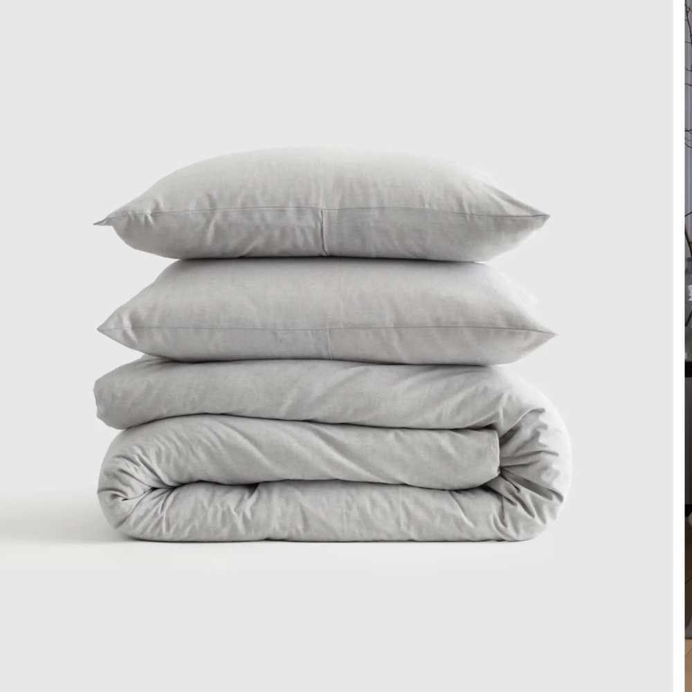 Quince Mongolian Cashmere Cotton Duvet Cover Set King (Grey)